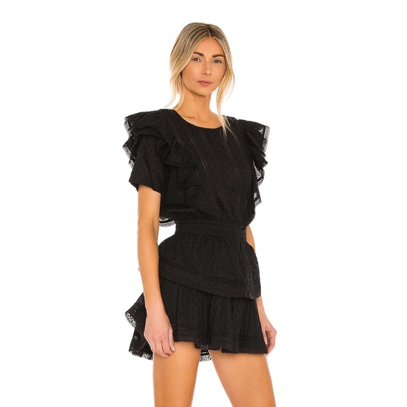 LoveShackFancy Natasha Mini Dress size S in black - Picture 2 of 6